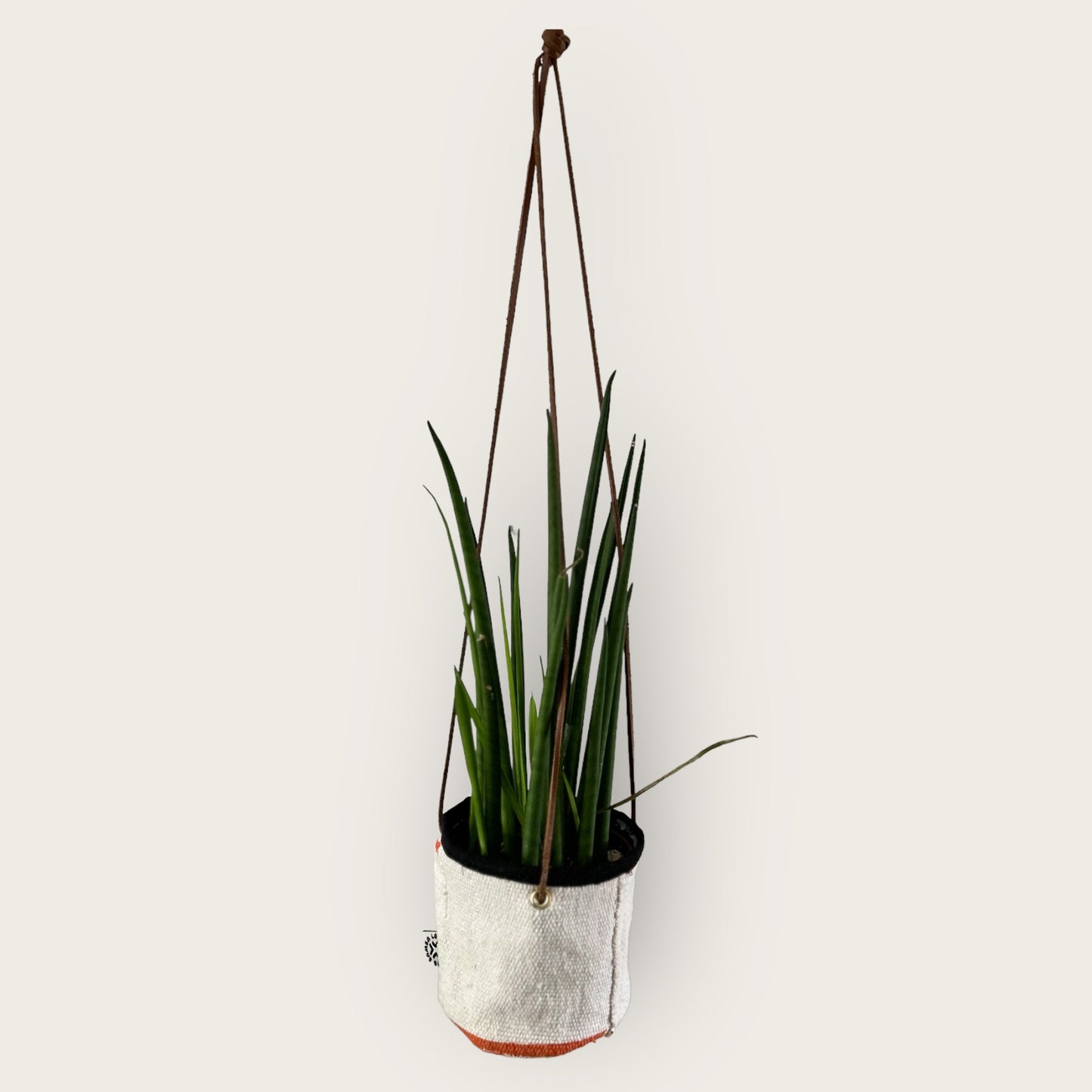 Natural White Mud Cloth Hanging Planter