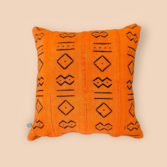 Spicy Orange Mud Cloth Cushion