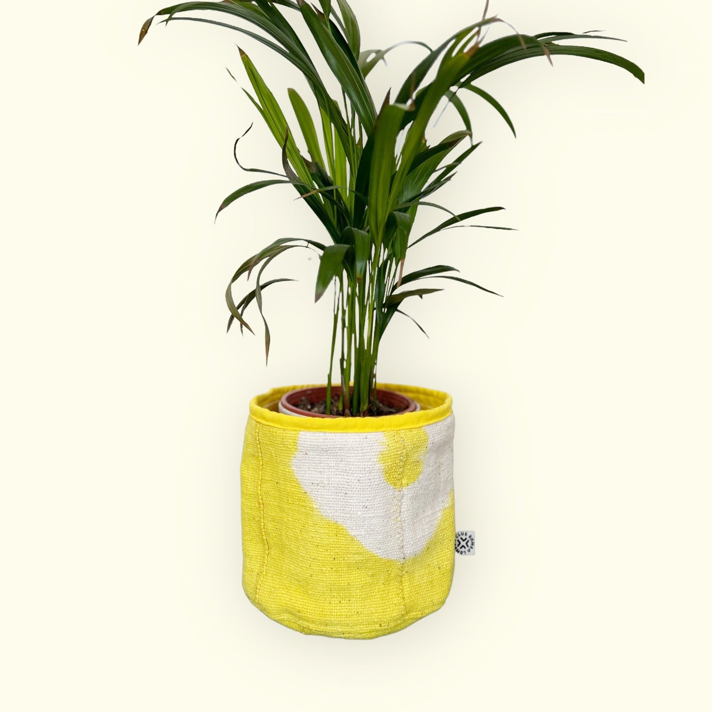 Yellow Sunshine Mud Cloth Medium Planter