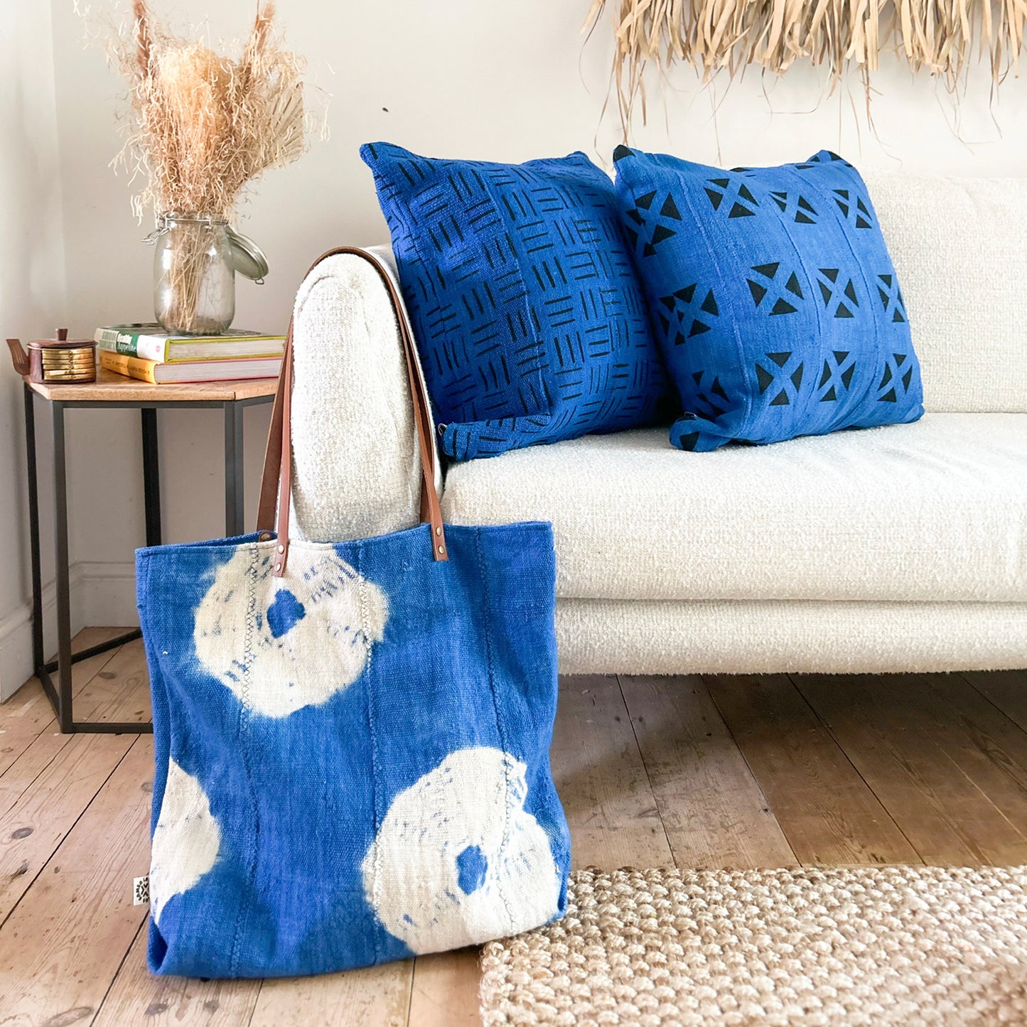 Sky Blue Mud Cloth Cushion